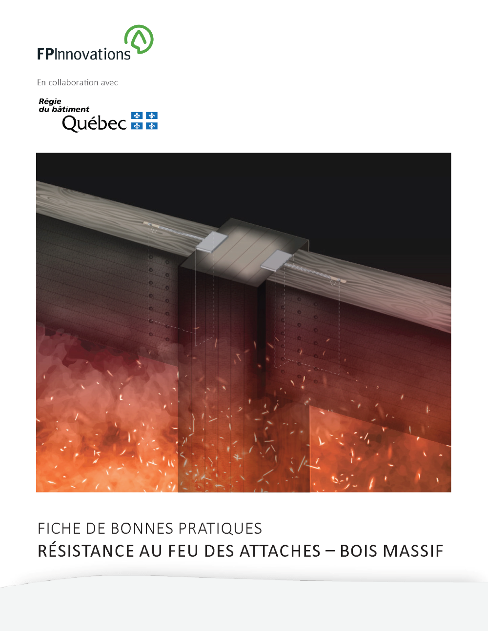 Résistance au feu des attaches, bois massif